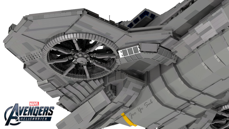 Illustration for article titled It Takes Over 22,000 Bricks Build A LEGO Avengers' Helicarrier